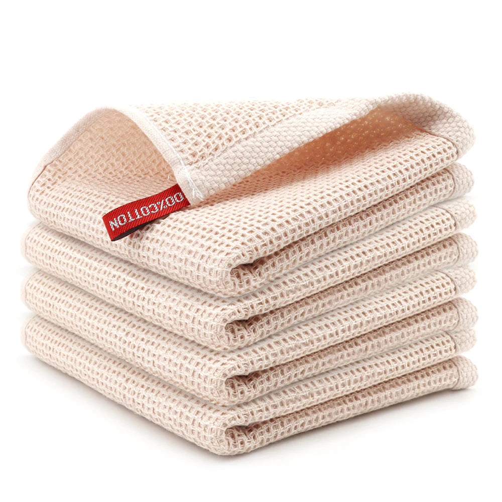 Cotton Dishcloth Soft Absorbent Kitchen Towel Household Cleaning Cloth