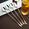 4Pcs Long Handle Ice Tea Spoon Stainless Steel