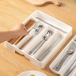 4/5 Compartments Cutlery Organizer Daily Drawer Divider Tray Rectangle
