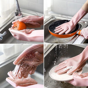 1 Pair Silicone Dishwashing Gloves