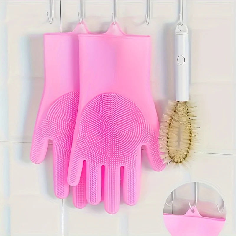 1 Pair Silicone Dishwashing Gloves
