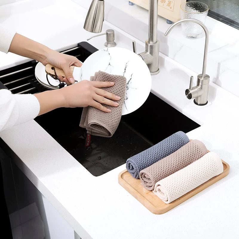 Cotton Dishcloth Ultra Soft Absorbent Kitchen Towel
