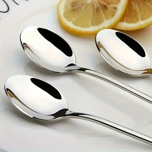 4Pcs Long Handle Ice Tea Spoon Stainless Steel