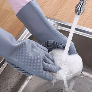 1 Pair Silicone Dishwashing Gloves