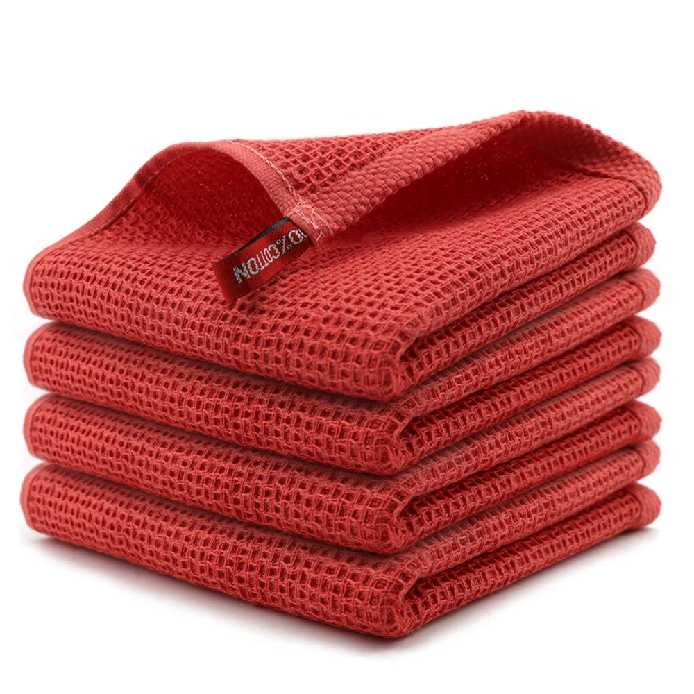 Cotton Dishcloth Soft Absorbent Kitchen Towel Household Cleaning Cloth