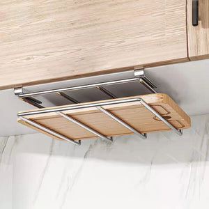 Under Cabinet Cutting Board Organizer Holder