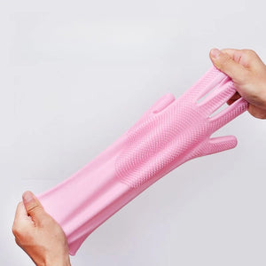 1 Pair Silicone Dishwashing Gloves