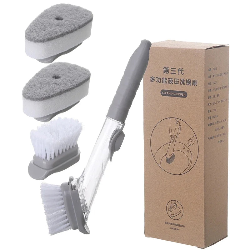 Kitchen Cleaning Brush 2 In 1 Long Handle Cleaing Brush With Removable Brush